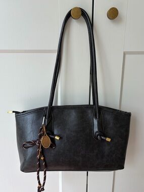 Charcoal Grey/Black Shoulder Bag
